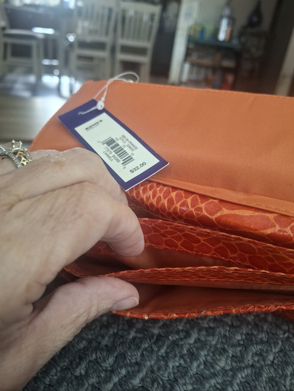Orange Snake-Embossed Wallet - Picture 7 of 8